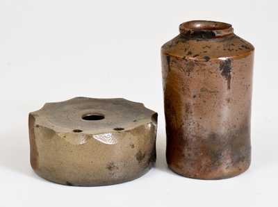 Two Stoneware Desk Articles, 19th century