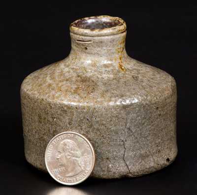 Salt-Glazed Stoneware Inkwell, Northeastern U.S. origin, early 19th century