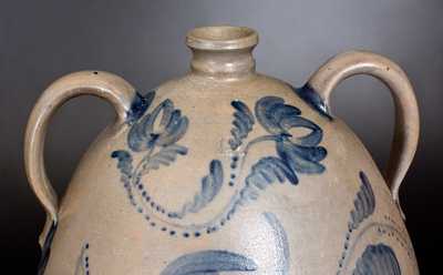 Monumental 12 Gal. Western PA Stoneware Water Cooler w/ Elaborate Floral Decoration