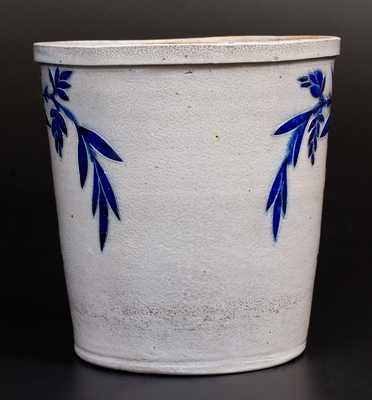 Extremely Important Stoneware Flowerpot w/ Elaborate Incised Birds, att. Morgan, Baltimore, 1820 s