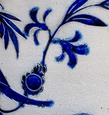 Extremely Important Stoneware Flowerpot w/ Elaborate Incised Birds, att. Morgan, Baltimore, 1820 s