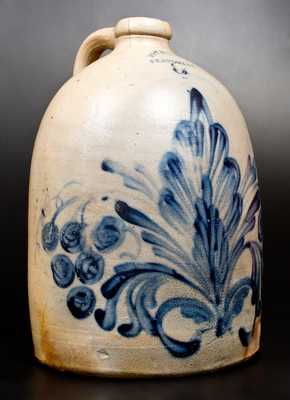 Exceptional M. & T. MILLER / NEWPORT, PA Stoneware Grapes Jug