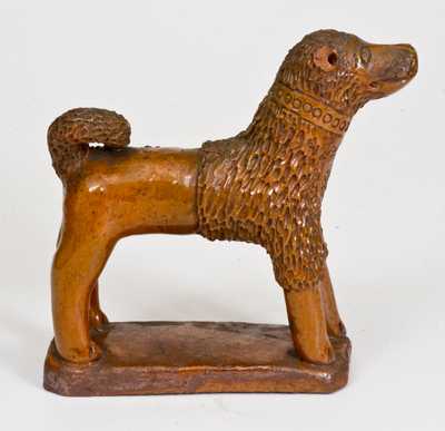 Large-Sized Pennsylvania Redware Figure of a Standing Dog