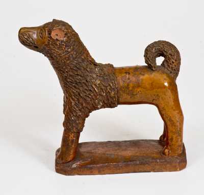 Large-Sized Pennsylvania Redware Figure of a Standing Dog