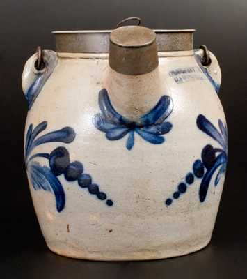 COWDEN & WILCOX / HARRISBURG, PA Stoneware Batter Pail w/ Floral Decoration