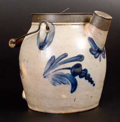 COWDEN & WILCOX / HARRISBURG, PA Stoneware Batter Pail w/ Floral Decoration