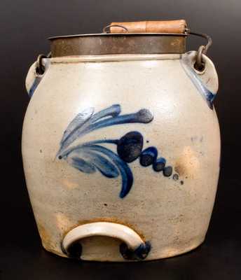 COWDEN & WILCOX / HARRISBURG, PA Stoneware Batter Pail w/ Floral Decoration