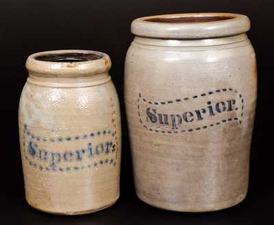 Lot of Two: Stoneware Wax Sealers Stenciled