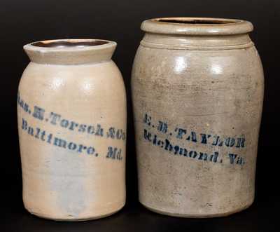 Lot of Two: Baltimore Advertising Jars by A.P. Donaghho, Parkersburg, WV