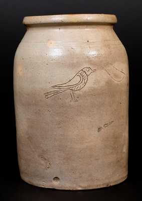 1 Gal. Stoneware Jar with Incised Decoration, New York State, circa 1830s