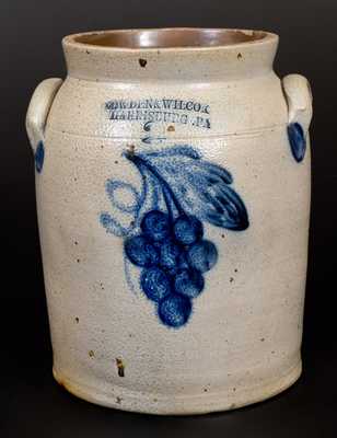 2 Gal. COWDEN & WILCOX / HARRISBURG, PA Stoneware Grapes Jar