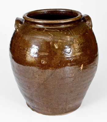 Outstanding "Lm" Stoneware Jar attrib. Dave, Edgefield, SC, circa 1850