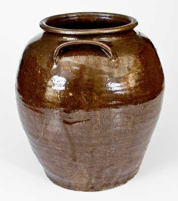 Outstanding "Lm" Stoneware Jar attrib. Dave, Edgefield, SC, circa 1850