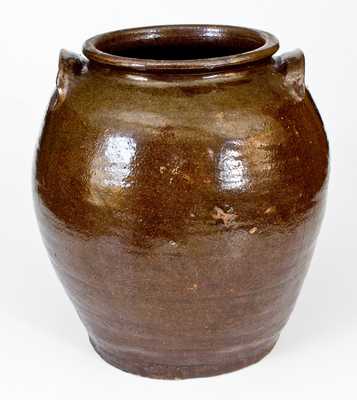 Outstanding "Lm" Stoneware Jar attrib. Dave, Edgefield, SC, circa 1850