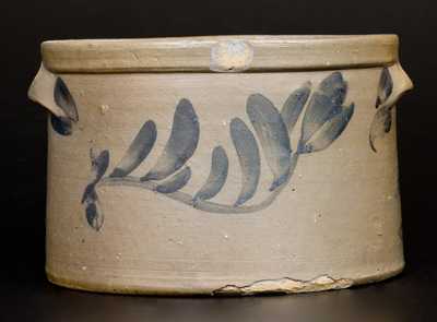 Scarce 1 Gal. J. SWANK & CO. / JOHNSTOWN, PA Stoneware Butter Crock with Floral Decoration