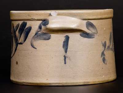 Scarce 1 Gal. J. SWANK & CO. / JOHNSTOWN, PA Stoneware Butter Crock with Floral Decoration