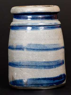 Small Western PA Stoneware Wax Sealer with Five-Stripe Decoration