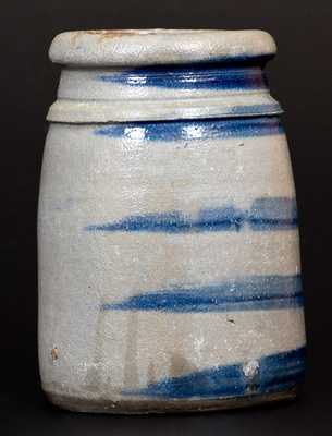 Small Western PA Stoneware Wax Sealer with Five-Stripe Decoration