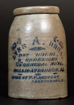 Stoneware Wax Sealer w/ Profuse HOLLIDAYSBURGH, PA Advertising, MADE BY T. F. REPPERT
