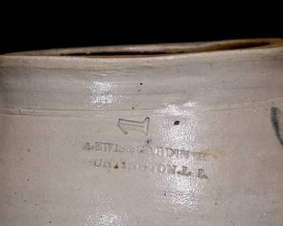 Scarce LEWIS & GARDINER / HUNTINGTON, L.I. Stoneware Jar w/ Cobalt Decoration