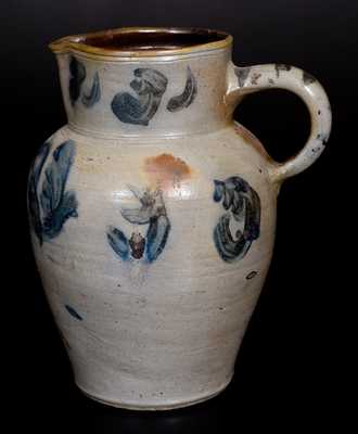 2 Gal. Stoneware Pitcher with Profuse Cobalt Decoration