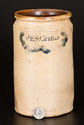 Rare C. CROLIUS / MANUFACTURER Manhattan Stoneware Jar Impressed PEACHES