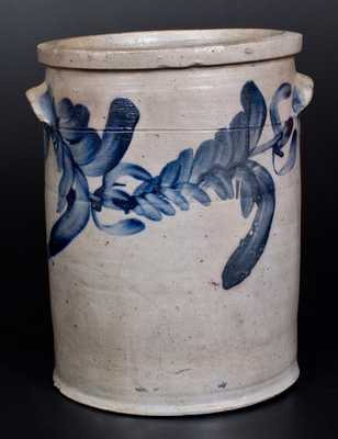 Baltimore, MD Stoneware Water Cooler w/ Cobalt Floral Decoration, c1840