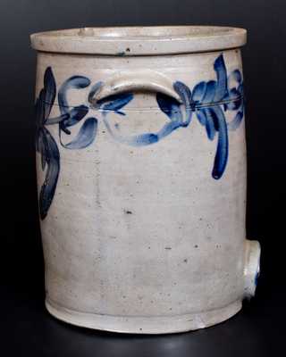 Baltimore, MD Stoneware Water Cooler w/ Cobalt Floral Decoration, c1840