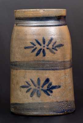 Western PA Stoneware Canning Jar with Striped and Stenciled Decoration