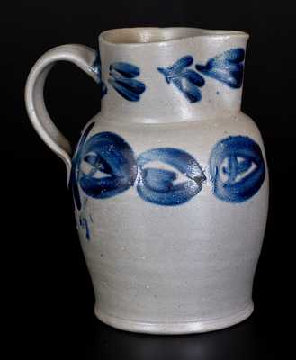 Fine Half-Gallon Baltimore Stoneware Pitcher w/ Cobalt Decoration, c1830