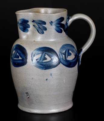 Fine Half-Gallon Baltimore Stoneware Pitcher w/ Cobalt Decoration, c1830