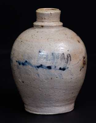 Rare Miniature Baltimore Stoneware Jug w/ Cobalt Decoration, c1850