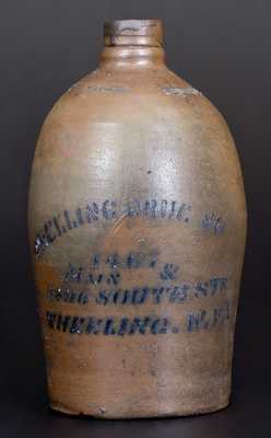 1/2 Gal. WHEELING DRUG CO. / WHEELING, W.VA Stoneware Advertising Jug