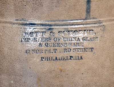 MOTT & SCHORER / CHINA GLASS & QUEENSWARE / PHILADELPHIA Advertising Jar