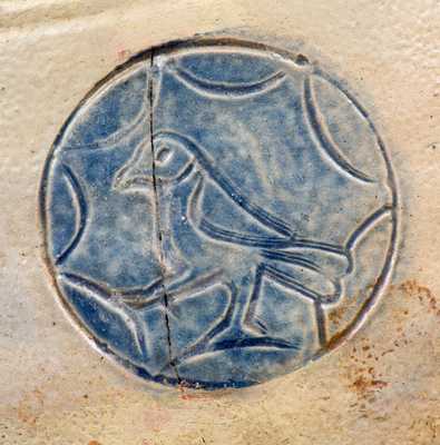 Rare Stoneware Jar w/ Impressed Sun Face and Bird Motifs att. Xerxes Price, Sayreville, NJ