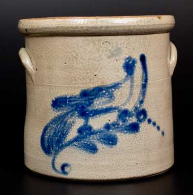 3 Gal. New York Stoneware Crock with Bird Decoration