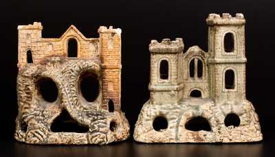 Lot of Two: Molded Stoneware Aquarium Castles