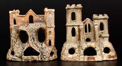 Lot of Two: Molded Stoneware Aquarium Castles