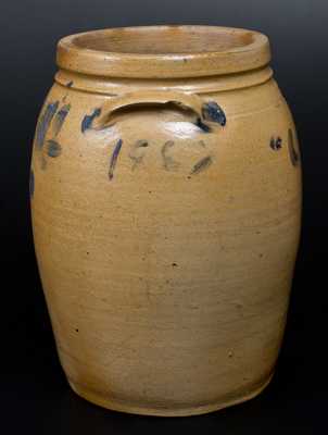 Rare 3 Gal. Decorated Stoneware Jar Dated 