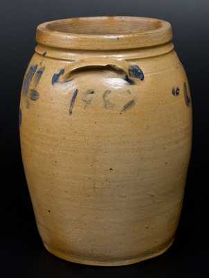 Rare 3 Gal. Decorated Stoneware Jar Dated