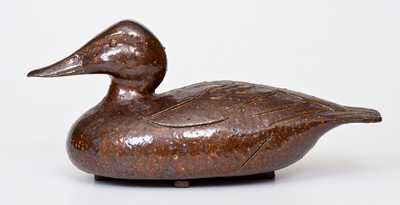 Sewertile Duck Figure Initialed EJE, Edward J. Ellwood, Tuscarawas County, OH, mid-20th century
