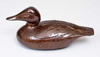 Sewertile Duck Figure Initialed EJE, Edward J. Ellwood, Tuscarawas County, OH, mid-20th century