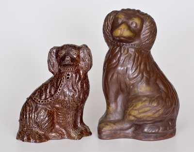 Lot of Two: Sewertile Seated Spaniel Figures Marked 