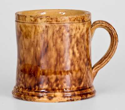 JOHN BELL, Waynesboro, PA, Redware Mug with Rockingham Glaze