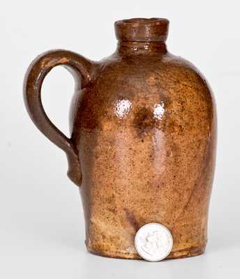 Scarce Glazed Redware Jug, Strasburg, VA, circa 1890