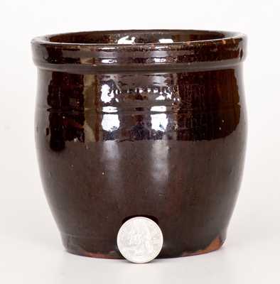 Small JOHN BELL / WAYNESBORO Redware Jar with Manganese Glaze