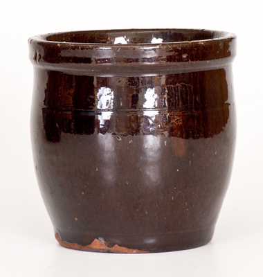 Small JOHN BELL / WAYNESBORO Redware Jar with Manganese Glaze