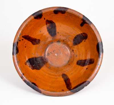 Redware Bowl with Manganese Splotch Decoration, possibly Norwalk, CT