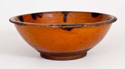 Redware Bowl with Manganese Splotch Decoration, possibly Norwalk, CT
