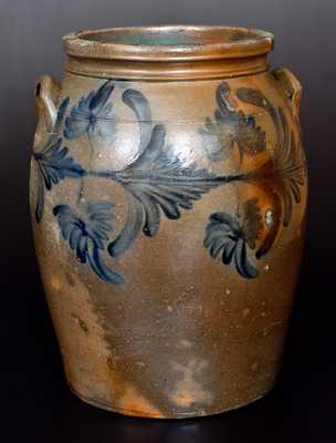 Rare 6 Gal. J. KEISTER & CO. / STRASBURG, VA Stoneware Jar w/ Cobalt Floral Decoration